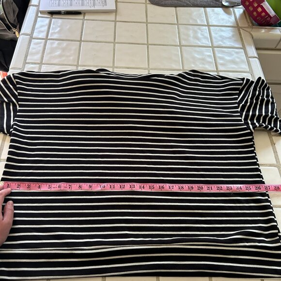 Plus Size Time and Tru Black & White Striped Cowl Neck Sweater (XXL / 22W) - Picture 6 of 10